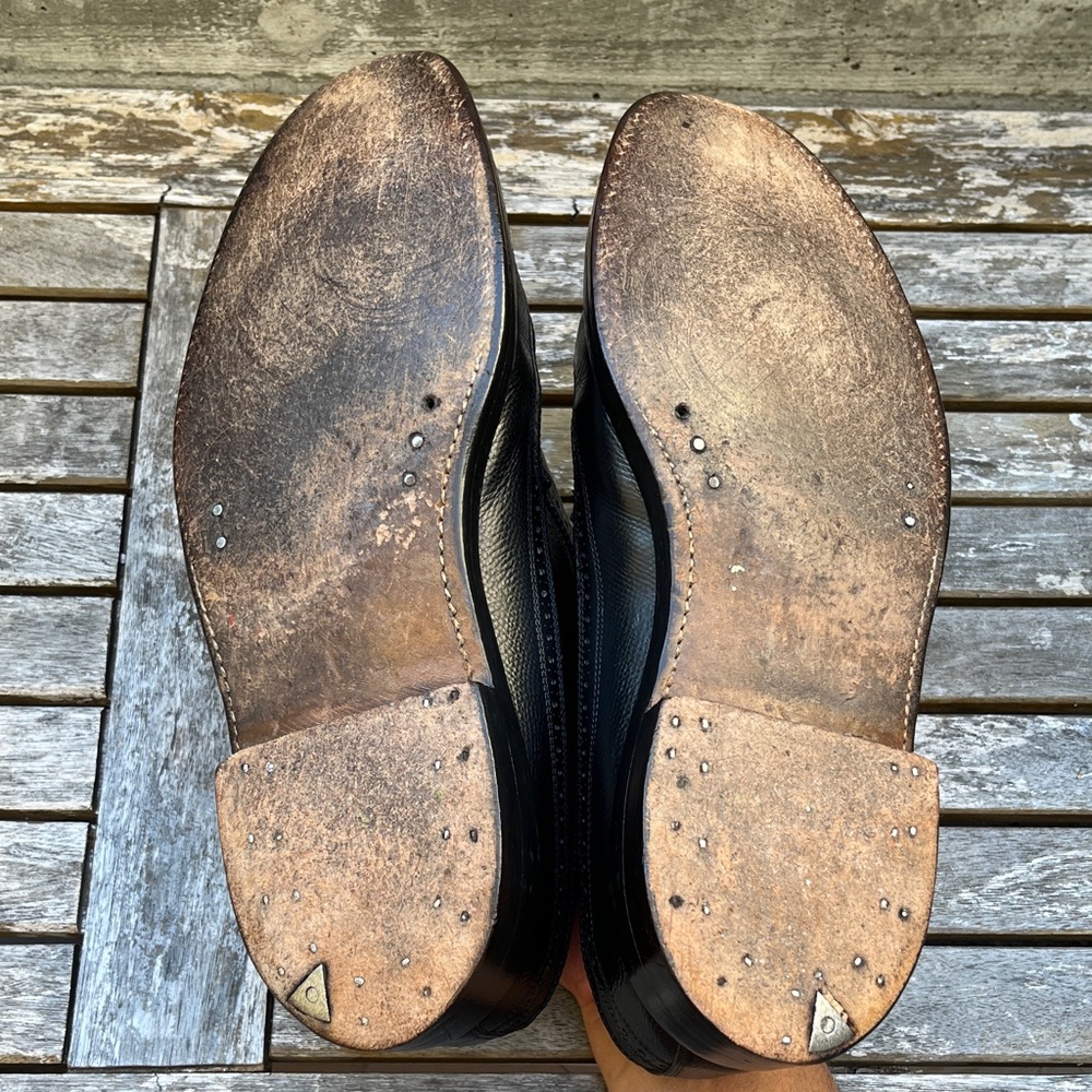 Florsheim Imperial Longwing Black Pebble-Grain Leather Oxford Shoes - Picture 9 of 13